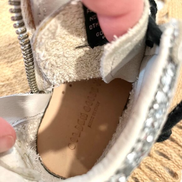 Golden Goose Slide Laminated Leather & Glitter High-Top Sneakers EU 23/ US 7 - Picture 9 of 11